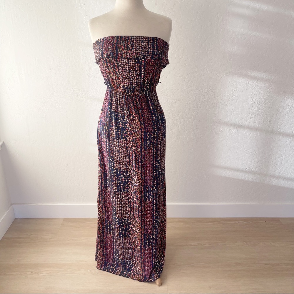 Trixxi Strapless Floral Boho Maxi Dress | Size Small